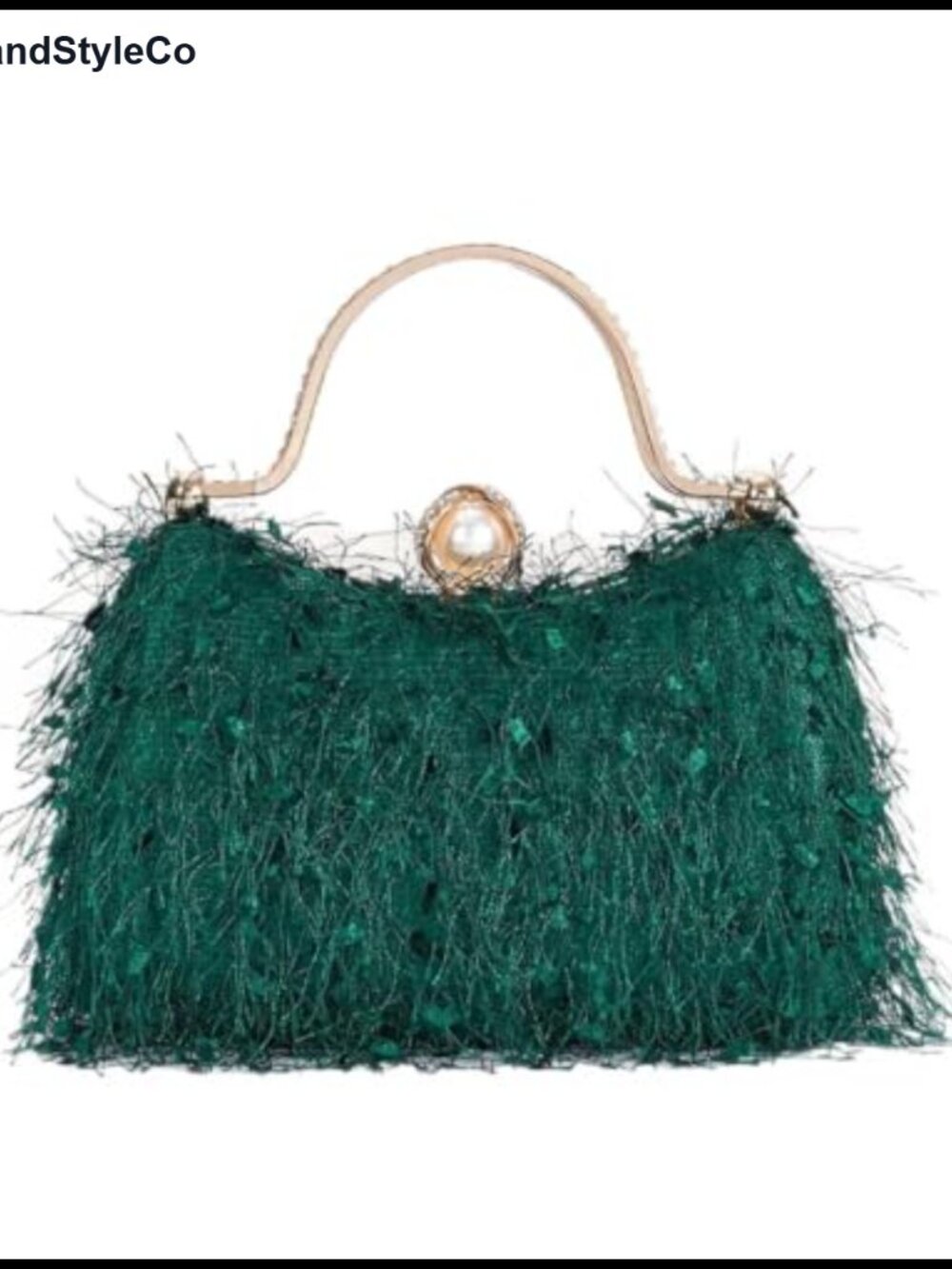 Faux Fur Fluffy Evening Clutch with Chain Vintage Cocktail Party Purse
